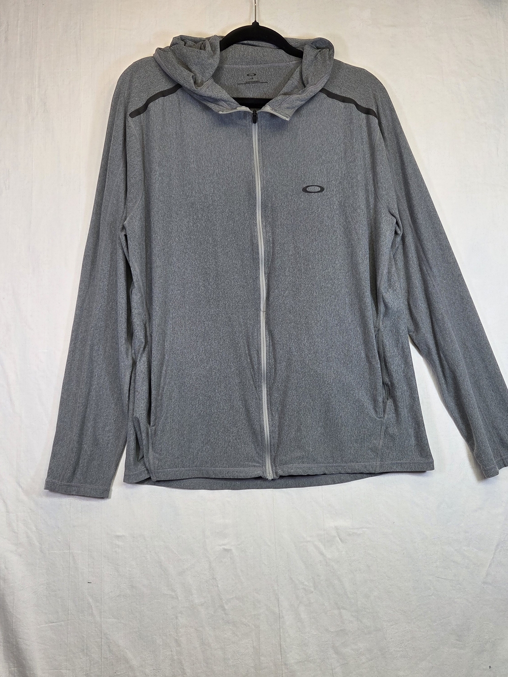 Oakley Men’s Heather Gray Full-Zip Hooded Performance Jacket. #0342